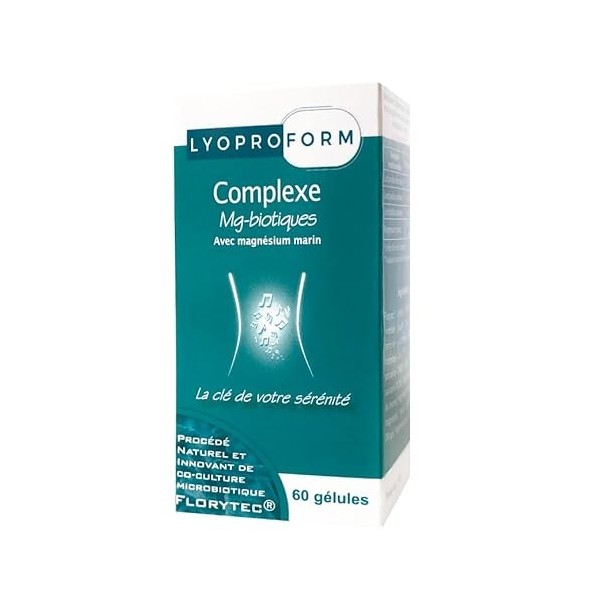 Complément alimentaire anti-stress - Magnésium marin et probiotiques - LYOPROFORM Complexe Mg-biotiques - Microbiote / flore 