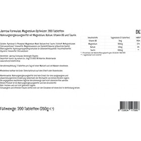 Jarrow Formulas, Magnesium Optimizer, 200 Comprimés végétaliens, Testé en Laboratoire, Sans Gluten, Végétarien, Sans Soja, Sa