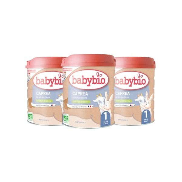 Babybio - Lait Infantile - Caprea 3ème Âge - 800g - Au lait de chèvre - dès 10 Mois - BIO - Fabriqué en France - Sans Huile d