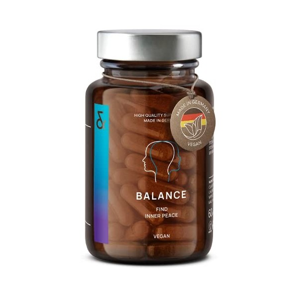 N°5 BALANCE - Diminue Stress et Anxiété - Ashwagandha, Safran, Rhodiola, Magnésium, Vitamine B5 - Anti Stress Naturel - 60 Gé