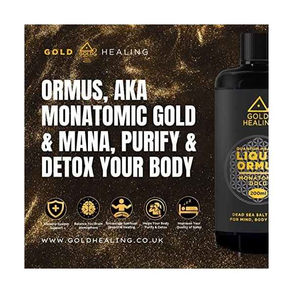 Gold Healing ORMUS Liquide MONATOMIC Gold, MANA, MUFKUTZ, éléments monatomiques réorganisés orbitalement pour lesprit, le ce