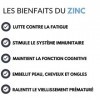 ZINC - 120 gélules | Avec vitamine B6 | Haute absorption | Santé | Immunité | 100% naturel | Fabriqué en France | Nutrition p