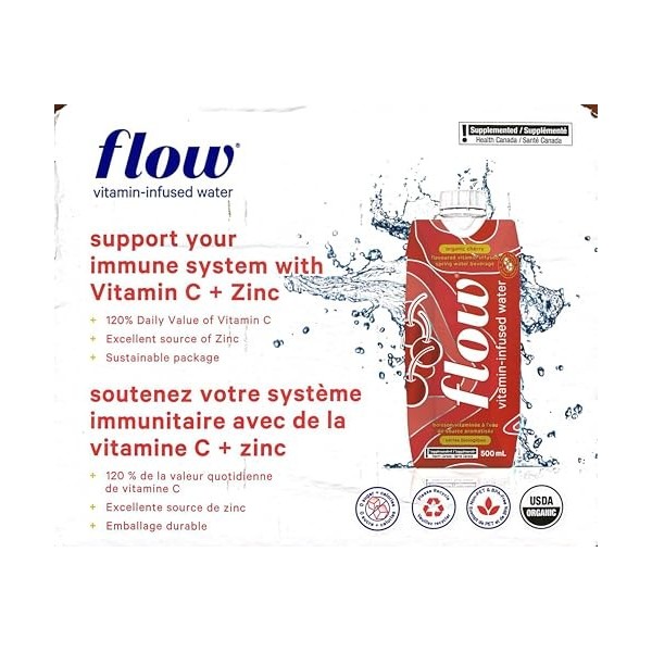 Flow Vitamin Infused Spring Water- Organic Cherry 12 x 500mL