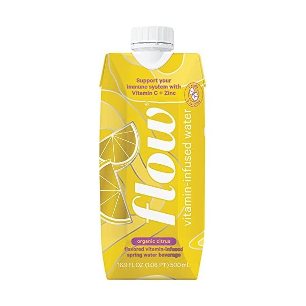 Flow Vitamin Infused Spring Water- Organic Citrus 12 x 500mL