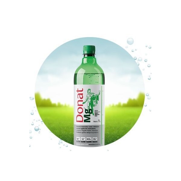 Donat mg Eau Minerale Naturelle Riche en Magnesium – 1000 mg de Magnesium dans 1L – Naturellement Pétillante -6 x 1L