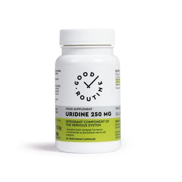 URIDINE 250 MG 30 Capsules - Complément Alimentaire Premium pour les Performances Cognitives, les Synapses Neuronales, Urid