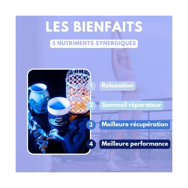 Complément alimentaire HYPNO • 200 mg de Magnésium + Taurine + Mélisse + Théanine + Glycine • ANTI-STRESS et SOMMEIL REPARATE