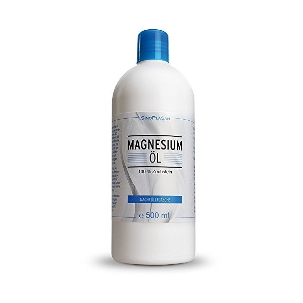 SinoPlaSan Huile de Magnésium 100% Zechstein Recharge 500ml