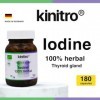 KINITRO Iodine 100% à base de plantes, Complexe de compléments alimentaires biologiques, 150 µg diode, 180 capsules, avec de