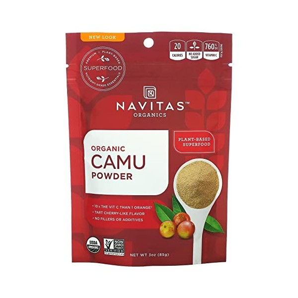 Organic, Camu poudre, Raw Camu Camu Powder 3 oz 85 g - Navitas Naturals