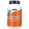 Now Foods, Calcium & Magnesium Softgels, 240 Capsules molles, Testé en Laboratoire, Vitamine D3, Zinc, Sans Gluten