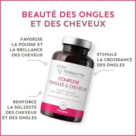 BIOTINE | Zinc + Sélénium + MSM | Pousse des Cheveux et des Ongles | Formule Exclusive avec Vitamines, Plantes et Précurseurs