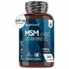 MSM Vitamine C 2400mg + 100mg - 360 Comprimés Vegan, 6 Mois , Soufre MSM-Méthyl Sulfonyl Méthane + Acide Ascorbique, Altern