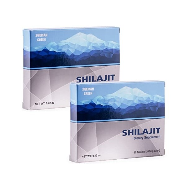 Siberia Altai Shilajit Natural Fulvic Mumiyo 120 lot de 2 x 60 onglets 