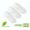 Lot de 100 gélules vides végétales/végétaliennes HPMC taille 000 transparent neutre au goût, sans colorant capsules vides d