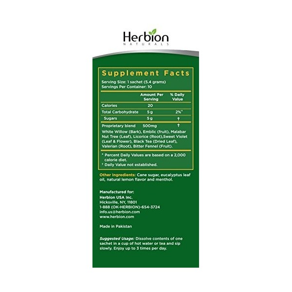 Herbion - Soins respiratoires Granules Packets Citron - 10 Packets