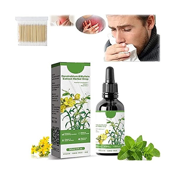 Clearbreath Dendrobium & Mullein Extract,Powerful Lung Support & Cleanse & Respiratory,Dendrobium & Mullein Extract Herbal Dr