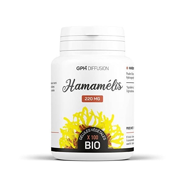 Hamamélis feuille biologique 220 mg - 100 gélules végétales