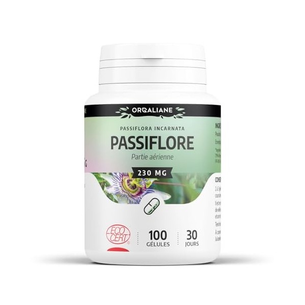 Passiflore Biologique 230 mg - 100 gélules - Certifié Ecocert - Orgaliane