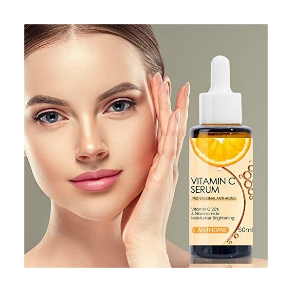 Anloximt Vitamine C, 1,75 FL oz blanchiment du Visage hydratante Douce à la nicotinami, Vitamine C Douce et Naturelle pour la