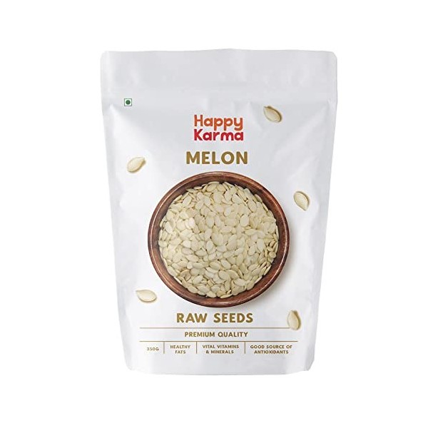 Happy Karma Melon Seeds 350g, Kharbhuja Beej, Edible Raw and Organic Seeds