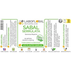 Sabal serrulata Labofloral 50 gélules dosées à 250 mg - Complément alimentaire - Prostate - Fabriqué en france