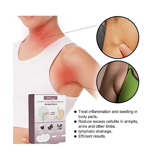 Facyn6 patchs lymphatiques naturels pour aisselles, aisselles, cou et ganglions lymphatiques - Pour enlever les lipoments et 