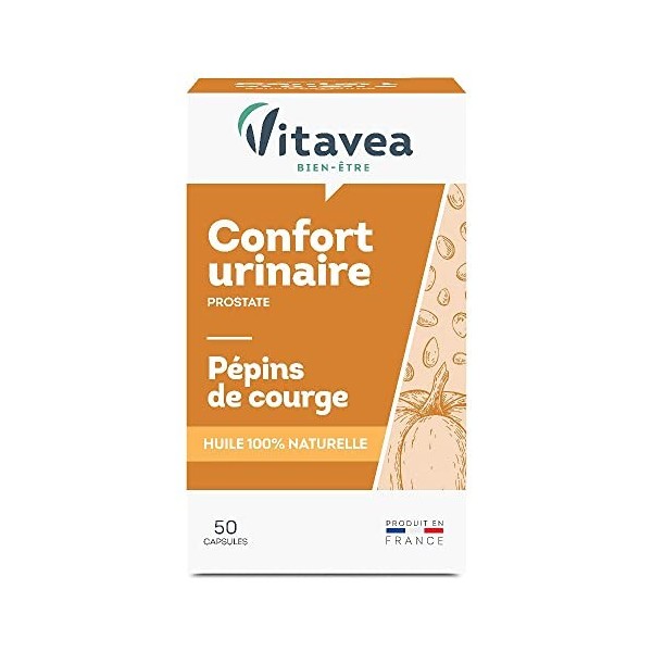 Vitavea - Complément Alimentaire Prostate pour Homme - Confort Urinaire Homme - Régulation du Flux Urinaire - Huile de Pépin 