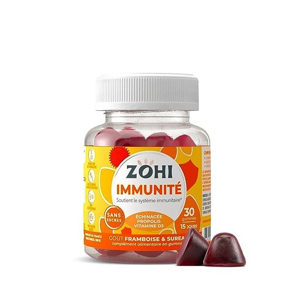 ZOHI- Complément Alimentaire Immunite-Gummies Immunite-programme 15 jours - Vitamines B6, B9, vitamine D-Fabriqué en France