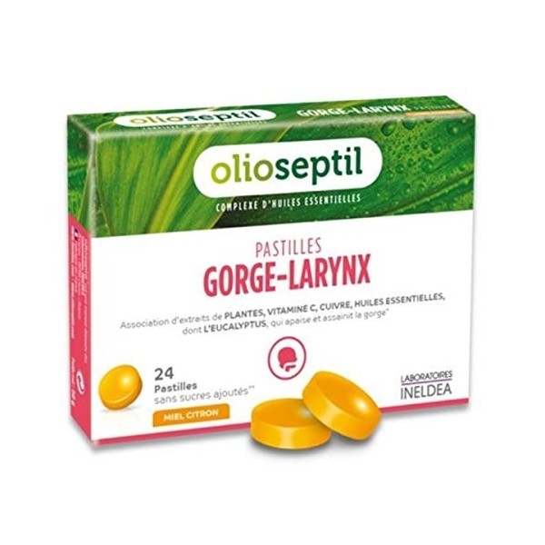 Olioseptil Pastilles Gorge Larynx Miel Citron 24 Pastilles by Olioseptil