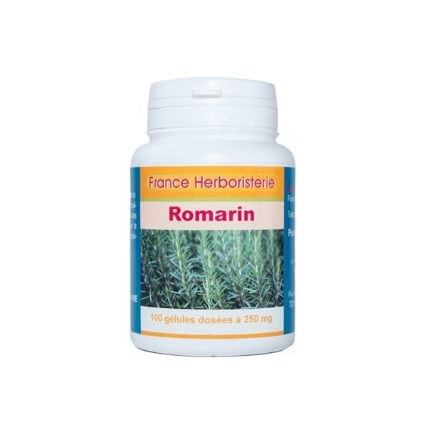 GELULES ROMARIN feuille 100 gélules dosées à 220 mg poudre pure.