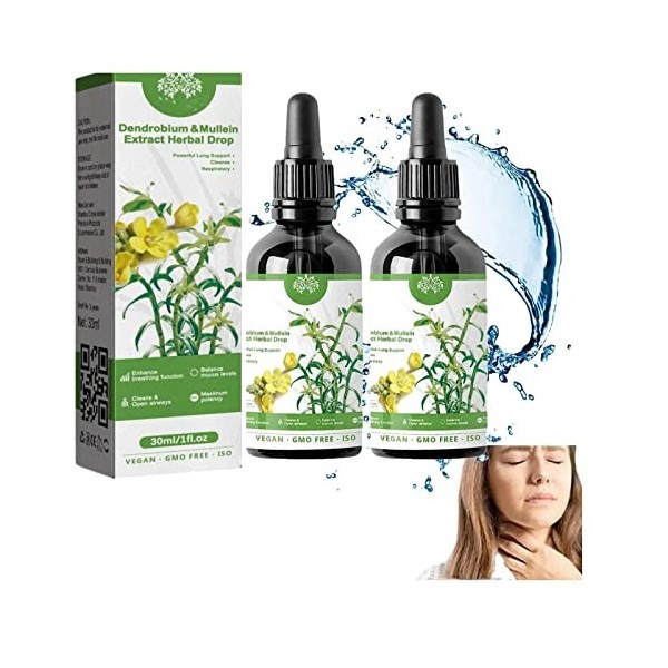 Clearbreath Dendrobium & Mullein Extract - Powerful Lung Support & Cleanse & Respiratory, Herbal Lung Health Essence, Dendrob