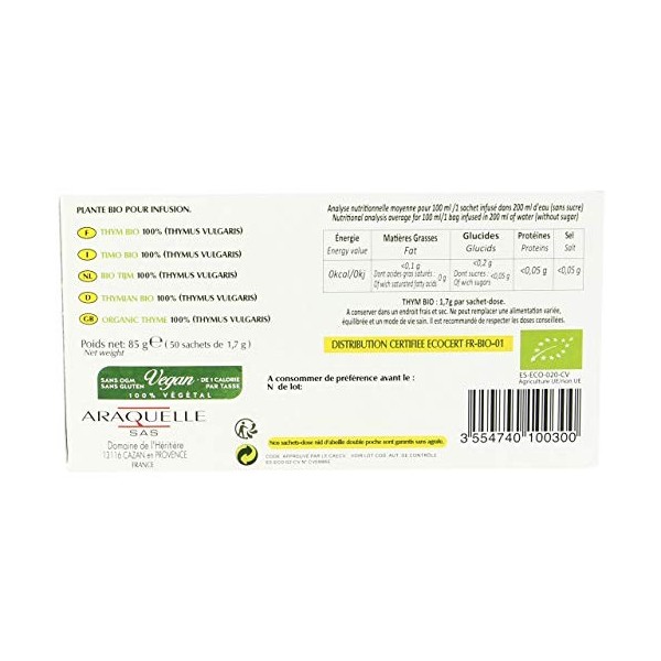 ROMON NATURE/PLANTASIA - THYM FORMAT ECO 50 SACHETS 85G