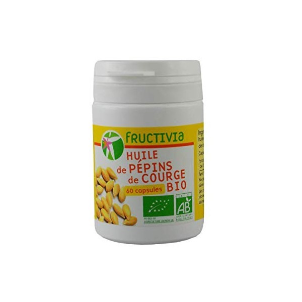 Fructivia Huile de Pépins de Courges Bio, 60 Capsules