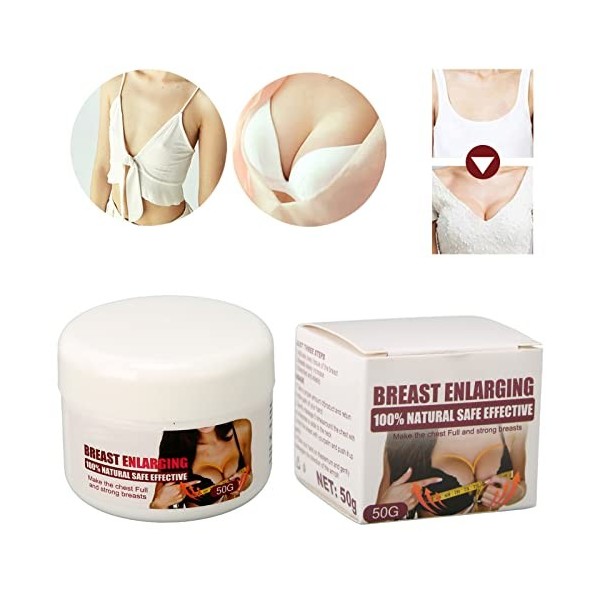 Crème Damélioration des Seins, 50 G, Effet Repulpant Naturel, Raffermissant, Portable, Effet Durable pour les Seins, les Fes