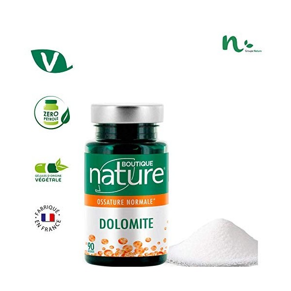 Boutique Nature - Complément Alimentaire - Articulations - Dolomite - 90 Gélules Végétales - Pour le maintien de lOssature