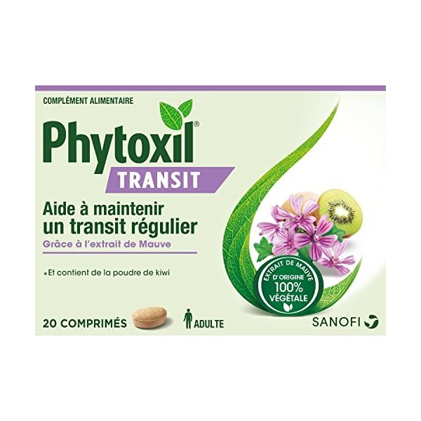 Phytoxil Transit - Complément alimentaire - 20 comprimés - Aide à maintenir un transit régulier - Grâce à l’extrait de mauve 