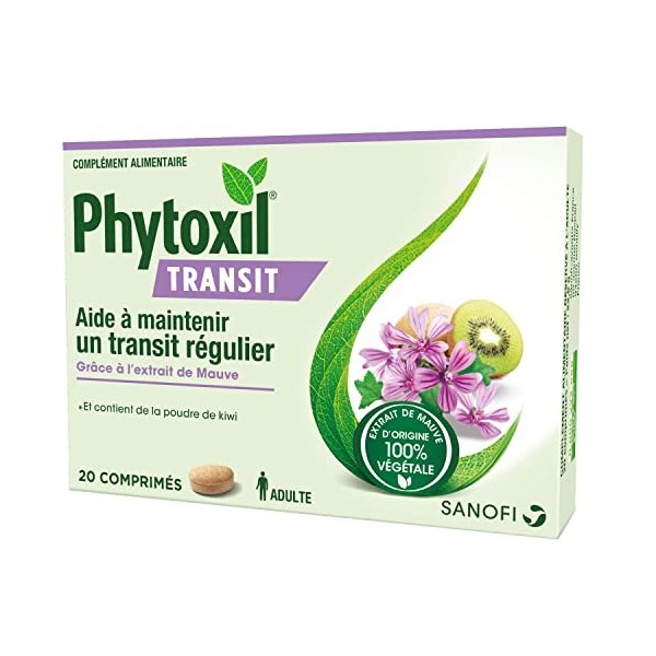 Phytoxil Transit - Complément alimentaire - 20 comprimés - Aide à maintenir un transit régulier - Grâce à l’extrait de mauve 