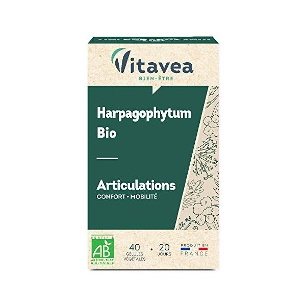 Vitavea - Harpagophytum BIO - Complément Alimentaire Articulations - Confort, Mobilité, Fléxibilité et Souplesse Articulaire 