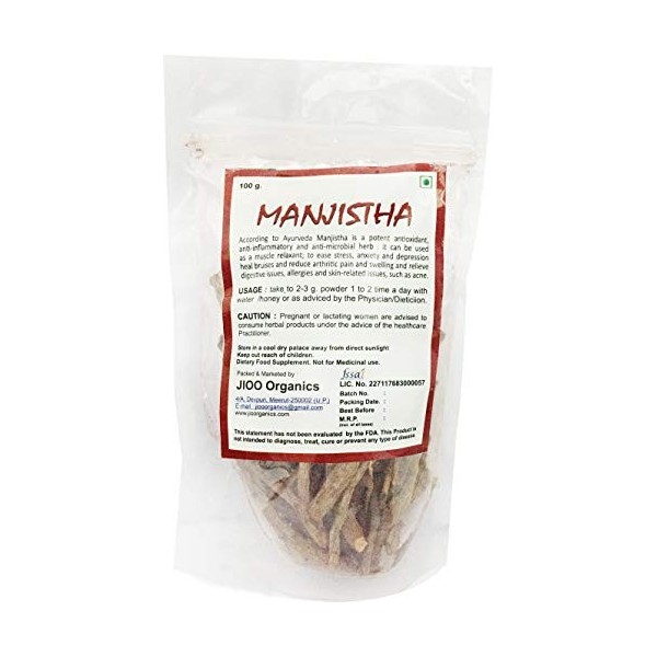 Jioo Organics 100% Natural Premium  Manjishtha,100g