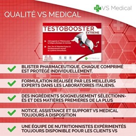 VS Medical Testobooster Extreme - Complément pour homme, effet ultra fort immédiat, améliore les performances, la vigueur et 