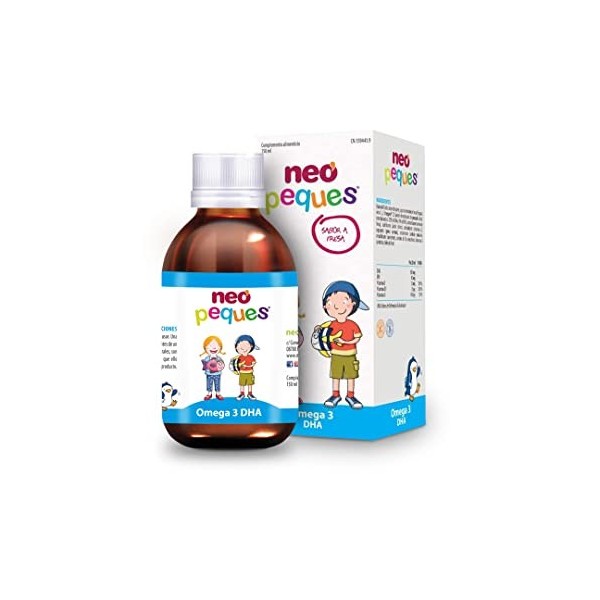 Neo Peques Omega 3 DHA - Sirop Infantile avec Omega 3 DHA - 150 ml - Aide à Améliorer la Concentration - Ingrédients 100% Nat