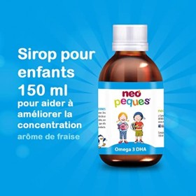 Neo Peques Omega 3 DHA - Sirop Infantile avec Omega 3 DHA - 150 ml - Aide à Améliorer la Concentration - Ingrédients 100% Nat