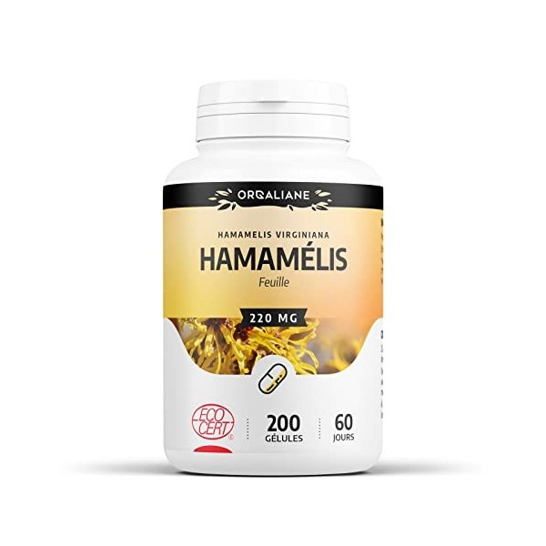 Hamamélis 220 mg - 200 gélules - Certifié Ecocert