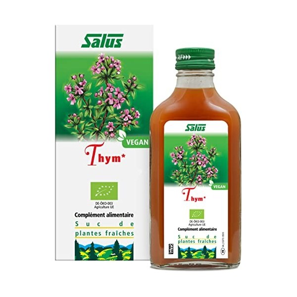 Salus – Thym BIO – Complément Alimentaire à Base de Suc de Thym BIO – Voies Respiratoires supérieures et Contribueau bin-être