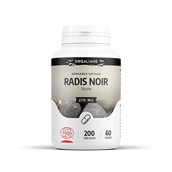 Radis Noir Racine 270 mg - 200 gélules - Certifié Ecocert