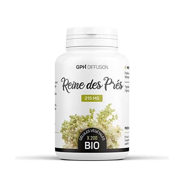 Reine des Prés Biologique 215 mg - 200 gélules végétales