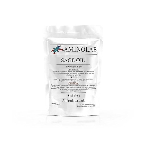 Aminolab Huile de sauge 1000 mg 60 gélules souples