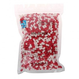 Lot de 100 capsules vides en gélatine dure creuse à remplir pour capsules de pilule, capsules de gel vides avec bouchons blan