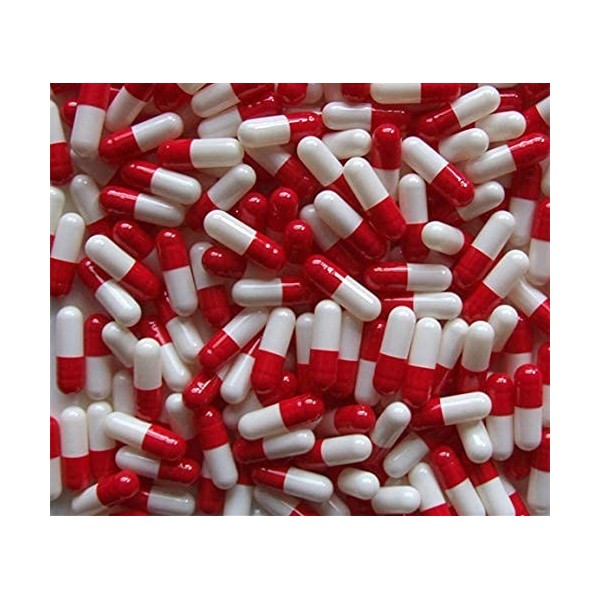 200 capsules taille 1 rouge/blanc